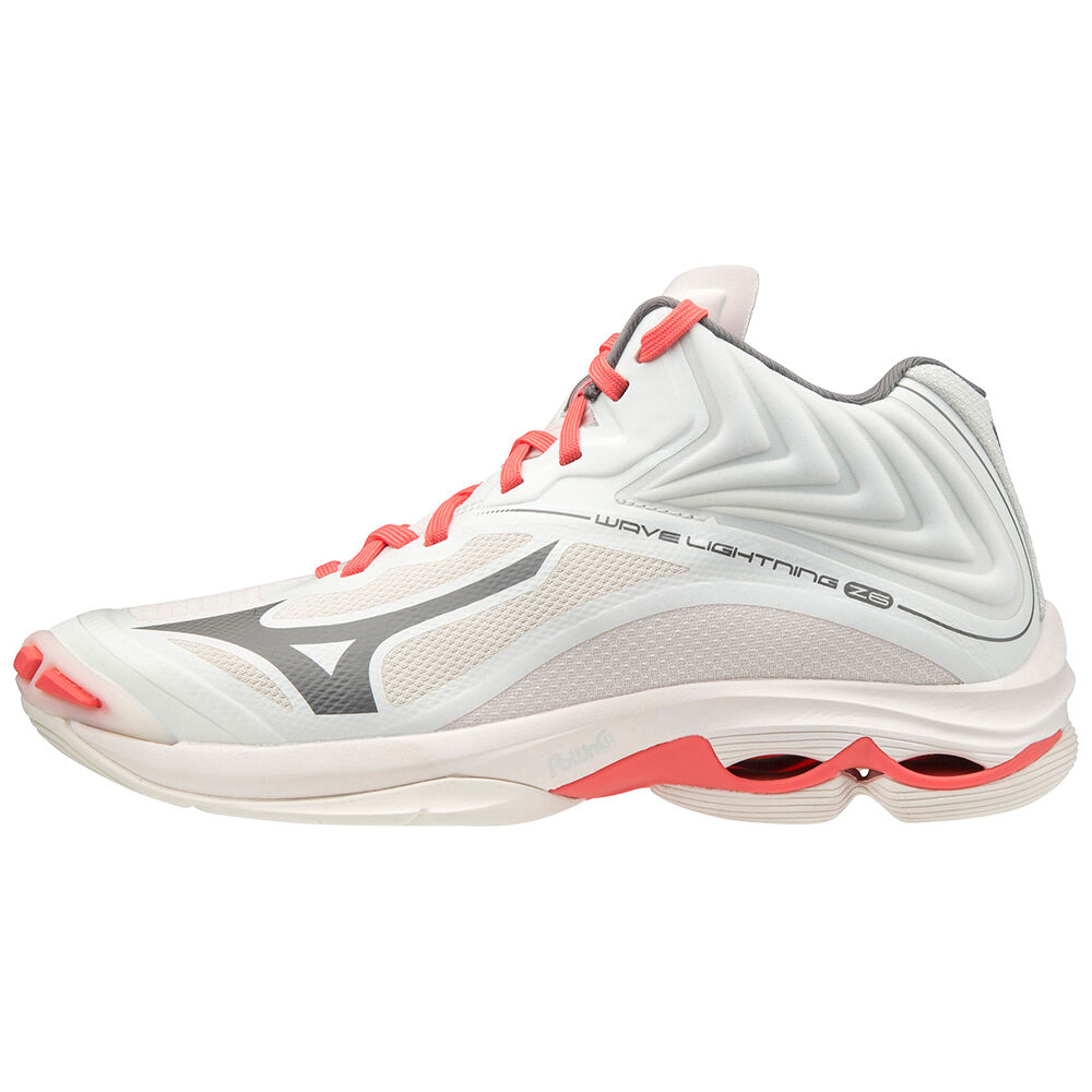 Mizuno Wave Lightning Z6 Mid - Bayan Voleybol Ayakkabısı - Beyaz Türkiye (HRQVGX-924)